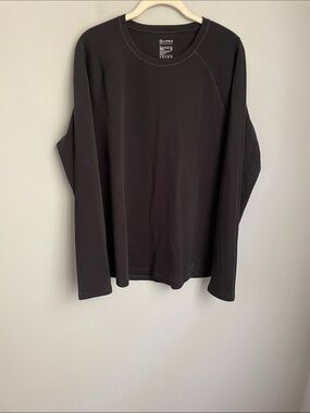 Alwrld Men’s Black Long-Sleeve Crewneck Pullover Shirt Size Large